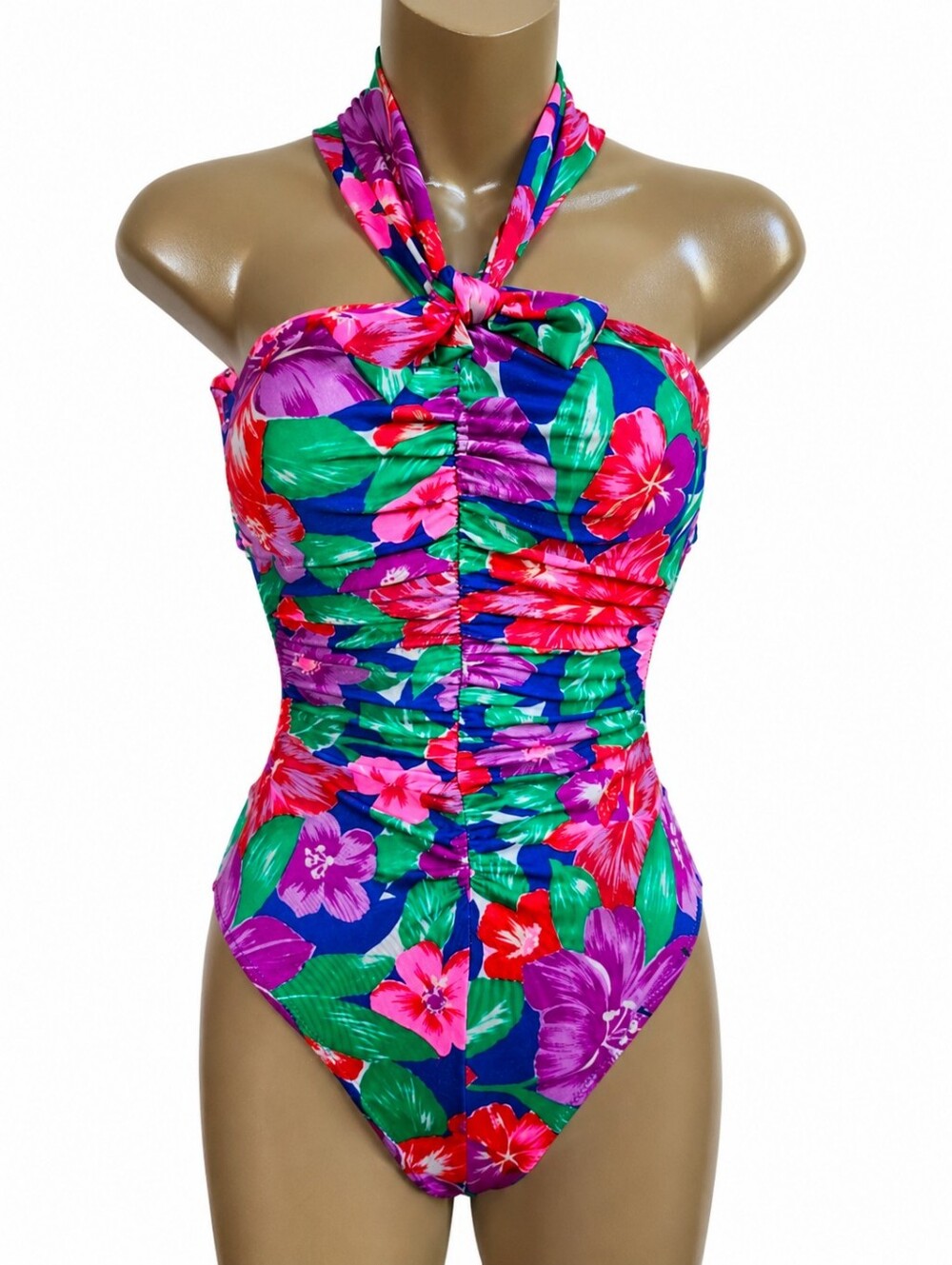 Vintage Tropical One Piece Monokini Swimsuit Sz SMALL